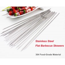 100 pcs 13 Inch Length Stainless Steel Barbecue Skewers BBQ Sticks 
